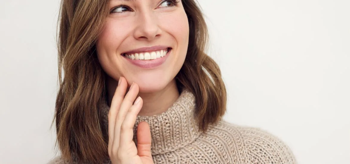 young woman with a perfect smile, cosmetic dentistry